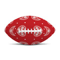 Red And White Paisley Bandana Print Rugby Ball