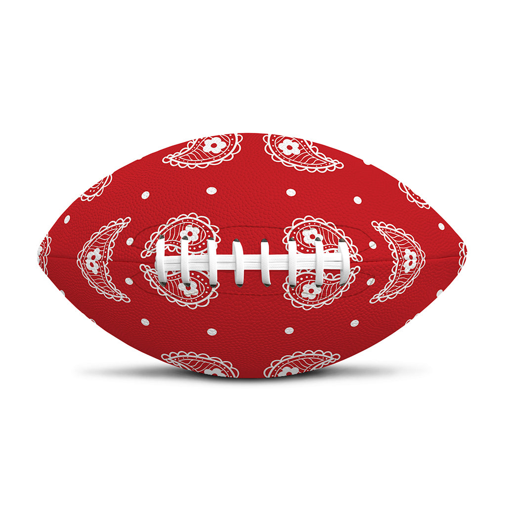 Red And White Paisley Bandana Print Rugby Ball