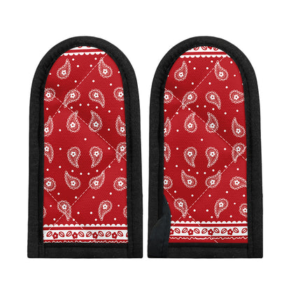 Red And White Paisley Bandana Print Skillet Handle Cover