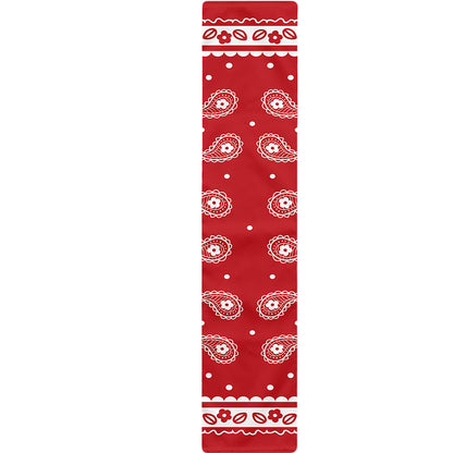 Red And White Paisley Bandana Print Table Runner