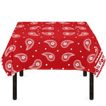 Red And White Paisley Bandana Print Tablecloth