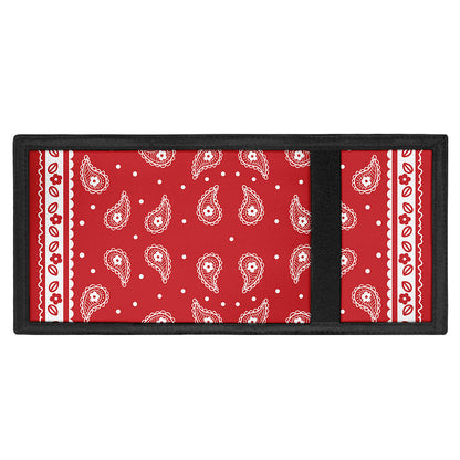 Red And White Paisley Bandana Print Trifold Wallet