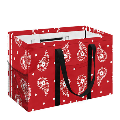 Red And White Paisley Bandana Print Utility Tote Bag