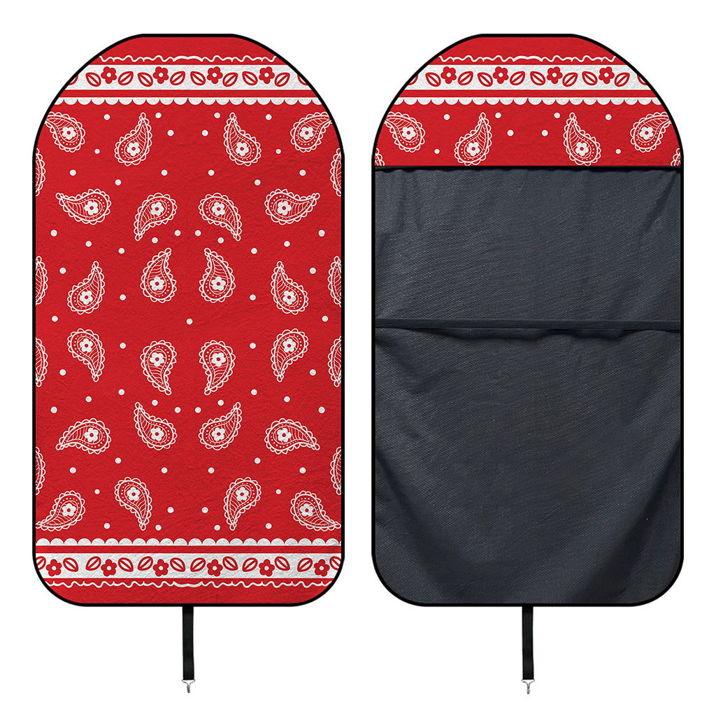 Red And White Paisley Bandana Print Waterproof Car Seat Cover