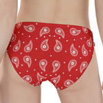 Red And White Paisley Bandana Print Women's Panties