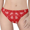 Red And White Paisley Bandana Print Women's Thong