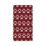 Red And White Paw Knitted Pattern Print Baby Crib Sheet