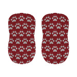 Red And White Paw Knitted Pattern Print Bar Stool Covers