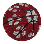 Red And White Paw Knitted Pattern Print Basketball
