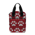 Red And White Paw Knitted Pattern Print Bible Tote Bag