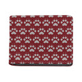 Red And White Paw Knitted Pattern Print Bifold Wallet