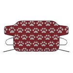 Red And White Paw Knitted Pattern Print Car Windshield Snow Cover