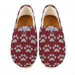 Red And White Paw Knitted Pattern Print Casual Shoes