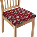 Red And White Paw Knitted Pattern Print Chair Cushion Cover
