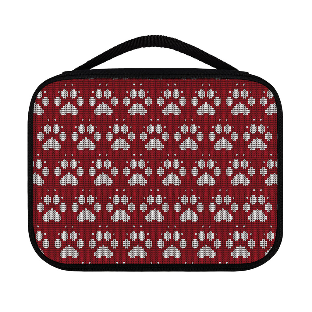 Red And White Paw Knitted Pattern Print Classic Bible Case