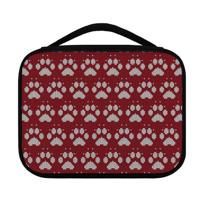 Red And White Paw Knitted Pattern Print Classic Bible Case