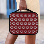 Red And White Paw Knitted Pattern Print Classic Bible Case