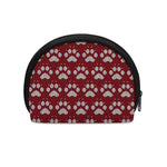 Red And White Paw Knitted Pattern Print Coin Purse