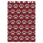 Red And White Paw Knitted Pattern Print Curtain