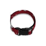 Red And White Paw Knitted Pattern Print Dog Collar