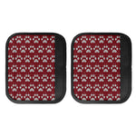 Red And White Paw Knitted Pattern Print Handle Covers