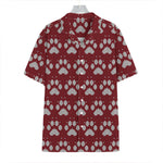 Red And White Paw Knitted Pattern Print Hawaiian Shirt