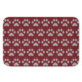 Red And White Paw Knitted Pattern Print Indoor Door Mat