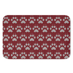 Red And White Paw Knitted Pattern Print Indoor Door Mat