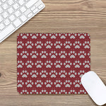 Red And White Paw Knitted Pattern Print Mouse Pad