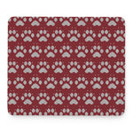 Red And White Paw Knitted Pattern Print Mouse Pad