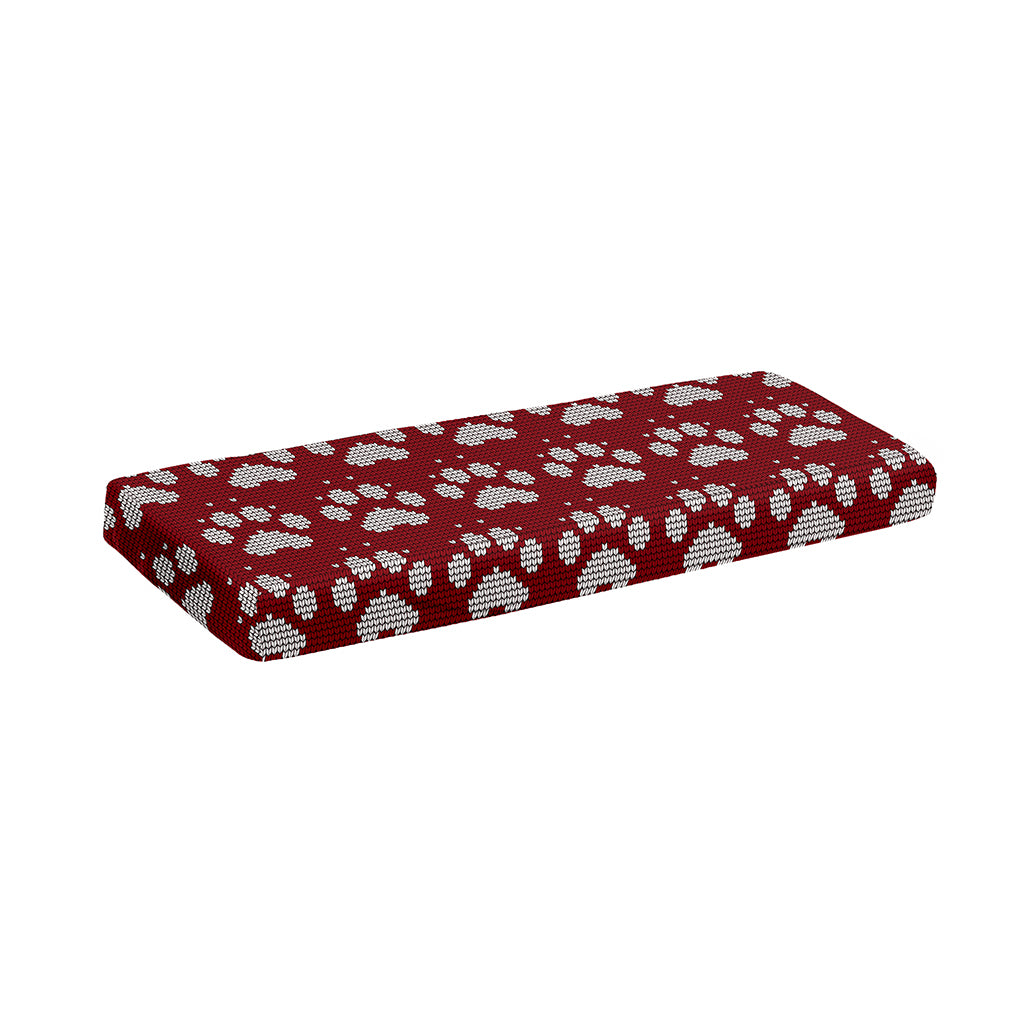 Red And White Paw Knitted Pattern Print Piano Keyboard Cover