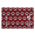 Red And White Paw Knitted Pattern Print Placemat