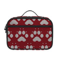 Red And White Paw Knitted Pattern Print Portable Lunch Bag