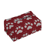 Red And White Paw Knitted Pattern Print Rectangle Tissue Box Cover