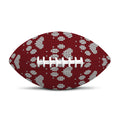 Red And White Paw Knitted Pattern Print Rugby Ball