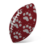 Red And White Paw Knitted Pattern Print Rugby Ball