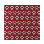 Red And White Paw Knitted Pattern Print Silk Bandana