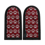 Red And White Paw Knitted Pattern Print Skillet Handle Cover
