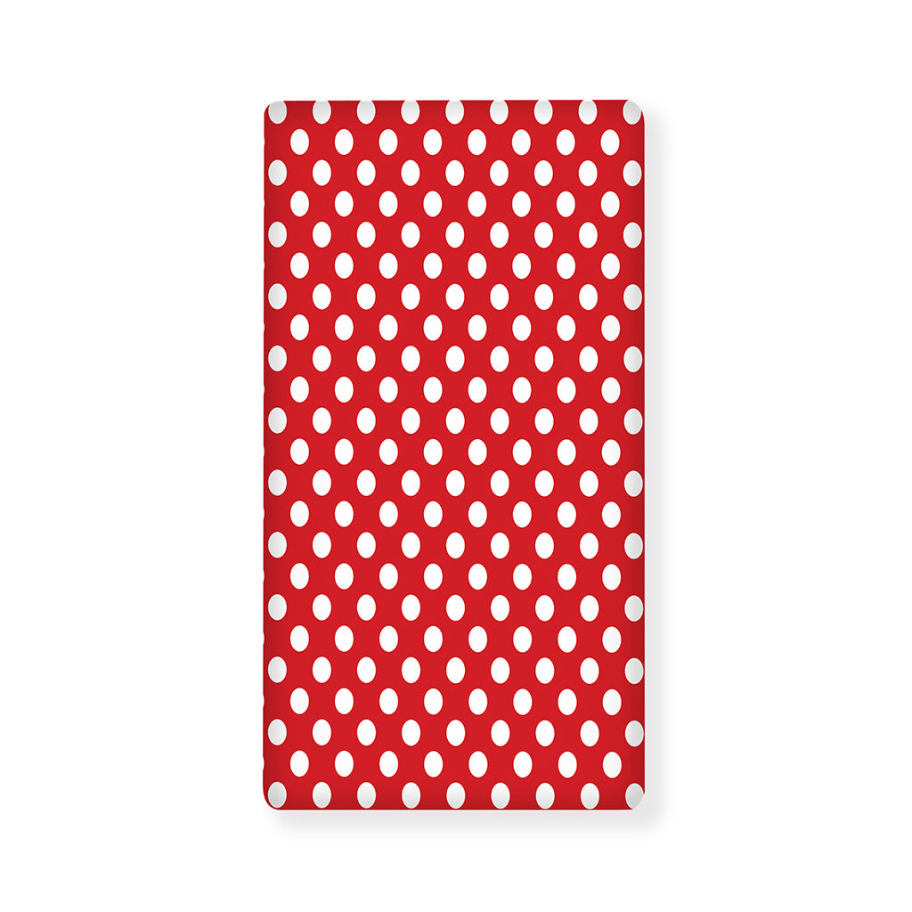 Red And White Polka Dot Pattern Print Baby Crib Sheet