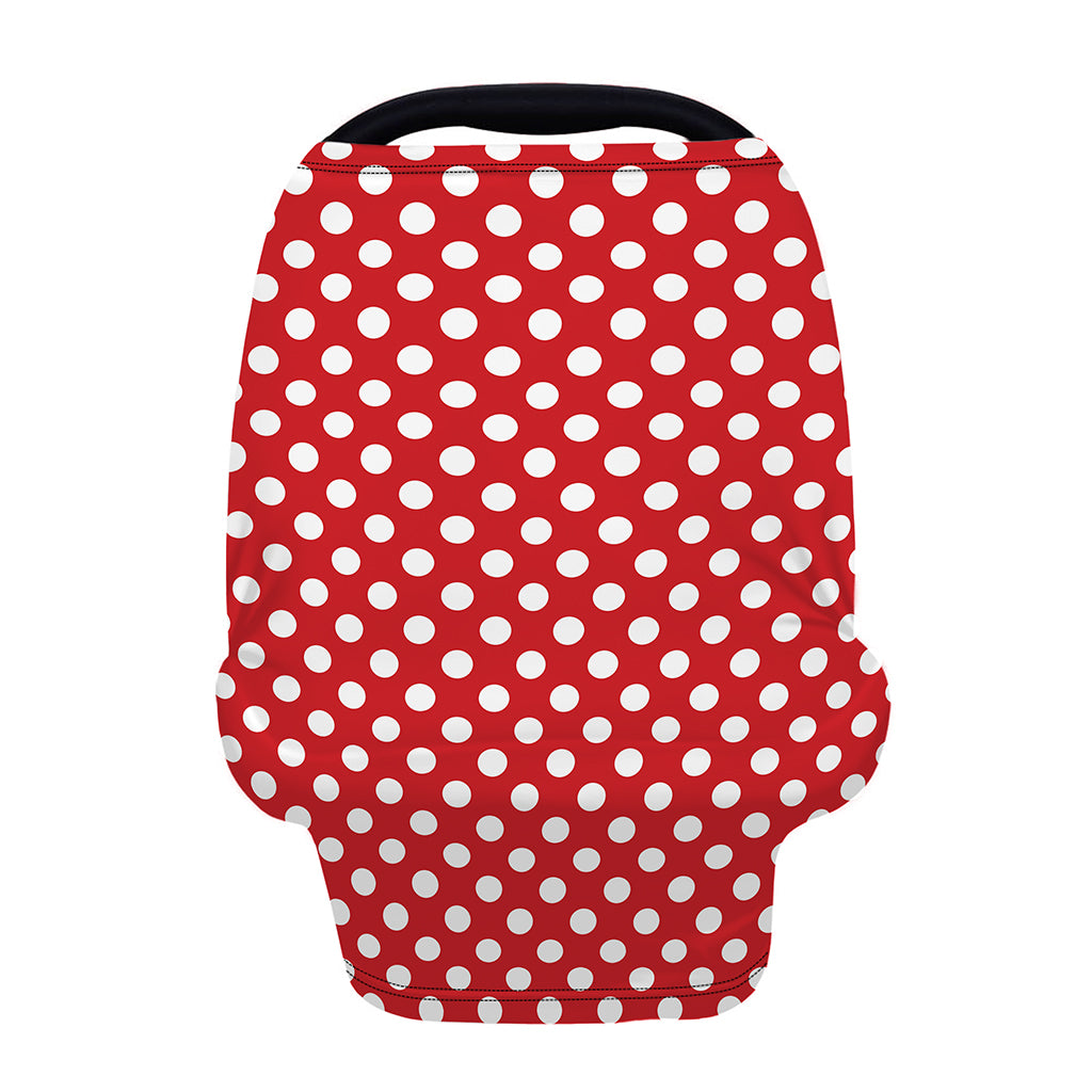 Red And White Polka Dot Pattern Print Baby Seat Cover