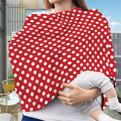 Red And White Polka Dot Pattern Print Baby Seat Cover