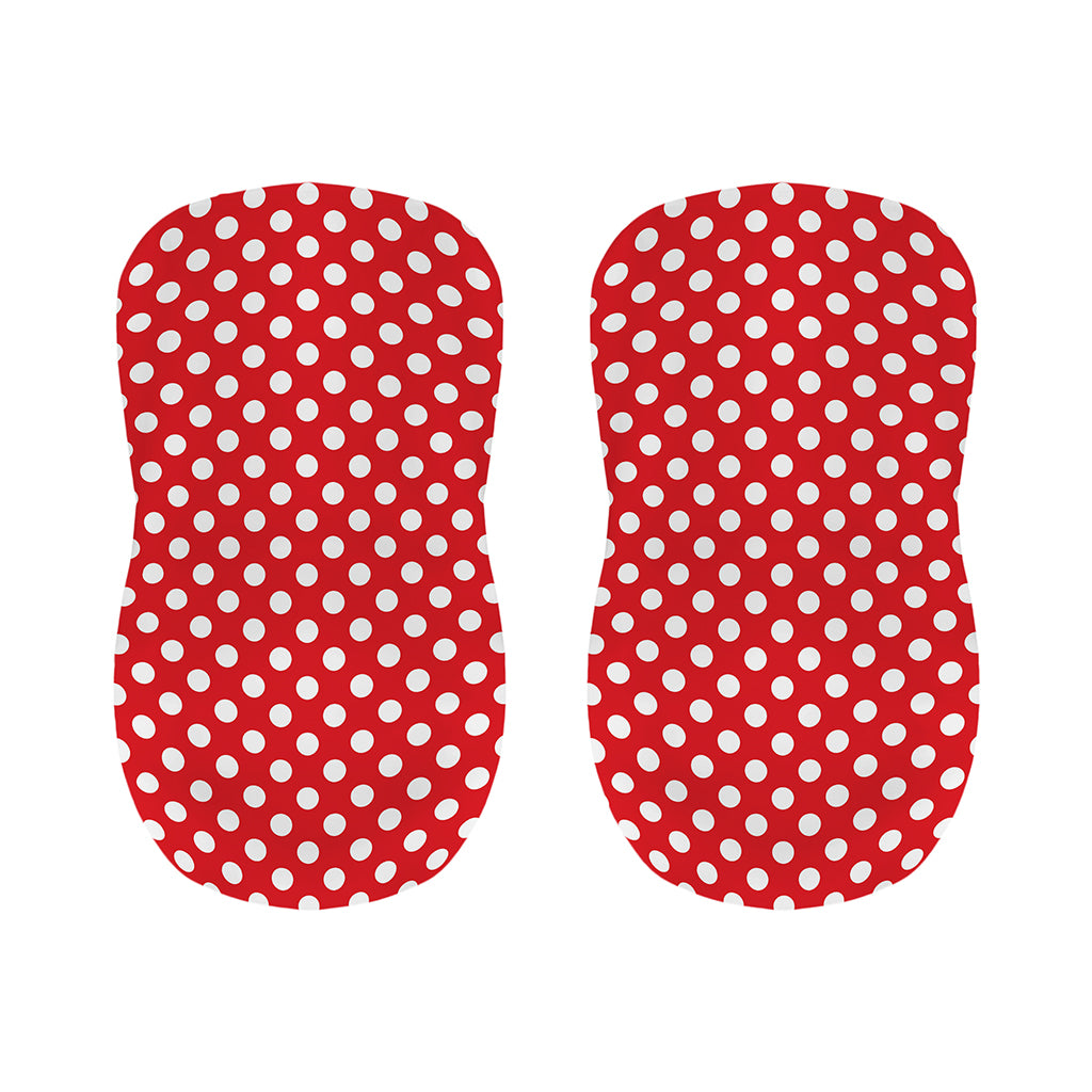 Red And White Polka Dot Pattern Print Bar Stool Covers