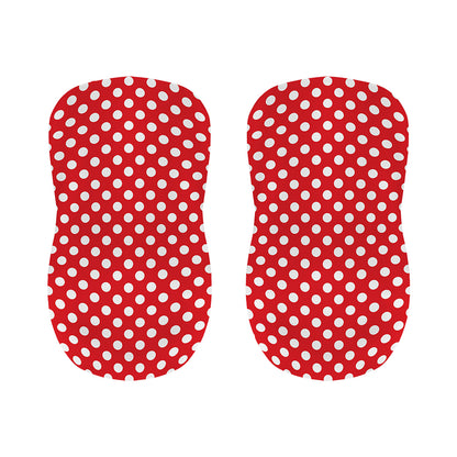 Red And White Polka Dot Pattern Print Bar Stool Covers