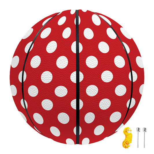 Red And White Polka Dot Pattern Print Basketball