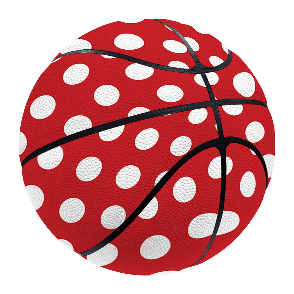 Red And White Polka Dot Pattern Print Basketball