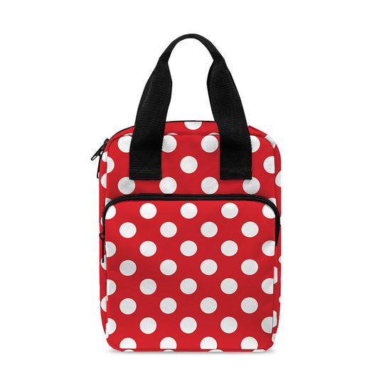 Red And White Polka Dot Pattern Print Bible Tote Bag