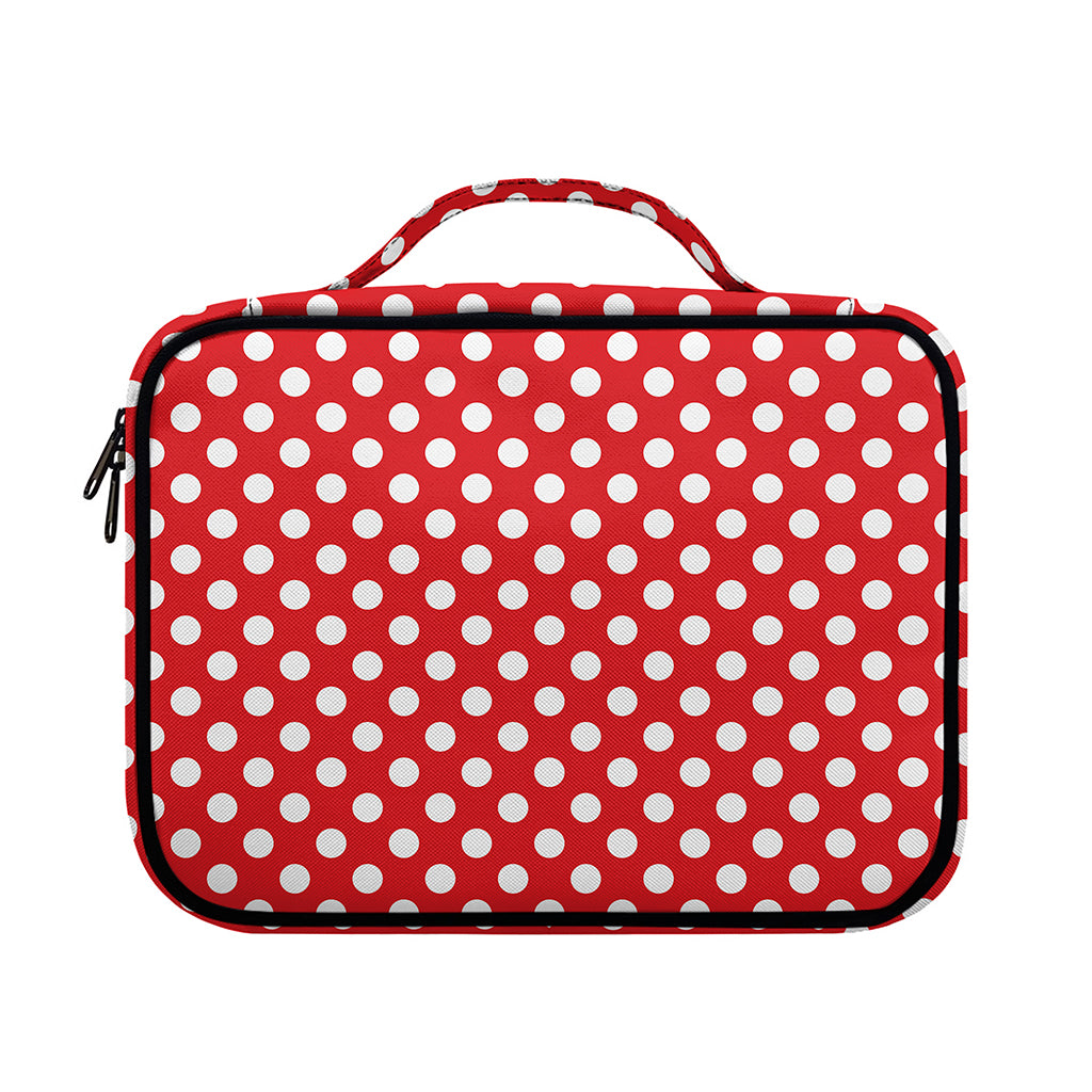 Red And White Polka Dot Pattern Print Briefcase Bible Bag