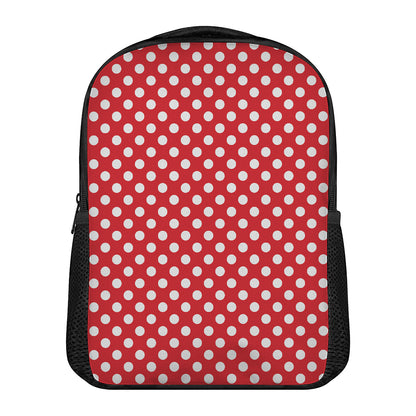 Red And White Polka Dot Pattern Print Casual Backpack