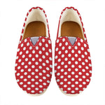 Red And White Polka Dot Pattern Print Casual Shoes