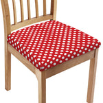 Red And White Polka Dot Pattern Print Chair Cushion Cover